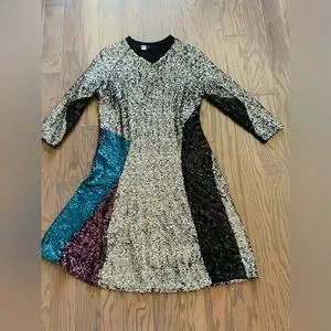 KOCHE Dresses Koche Paris Grey Paillettes Sequin Dress Size Fr 42 — free download